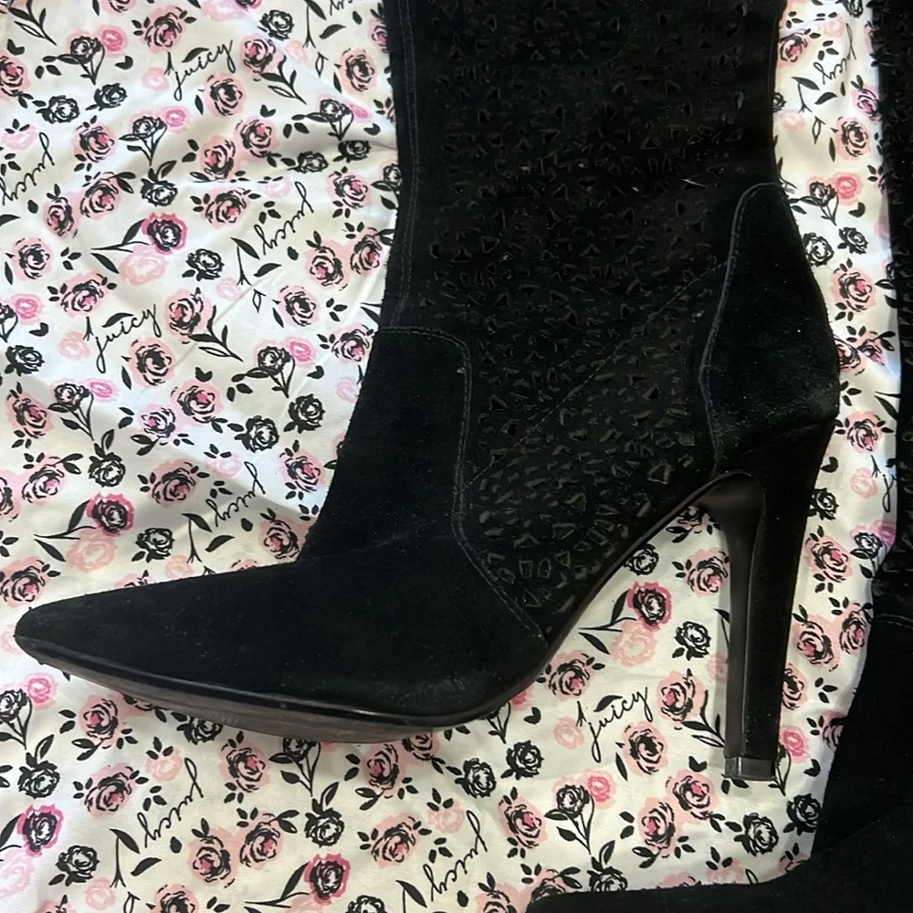 Fergie Destiny Black Suede Over The Knee Boots